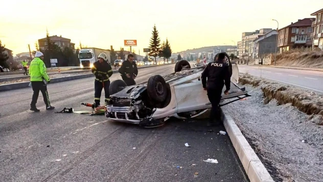 Kontrolden çıkan otomobil takla attı: 1 yaralı