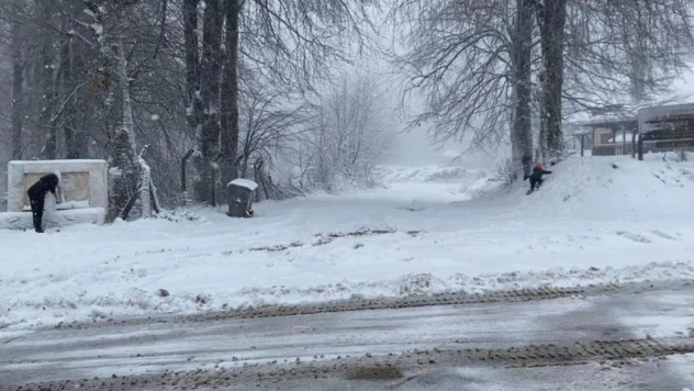 Kütahya Domaniç'te kar yağışı