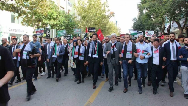 Manisa'da AK Parti'den Filistin'e destek yürüyüşü