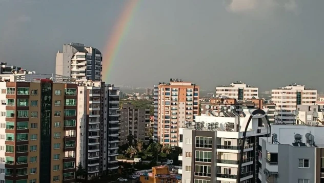 Mersin'de yağmur sonrası gökkuşağı şöleni