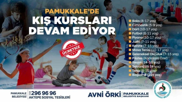Pamukkale'de kış dönemi kurslarına başvurular devam ediyor