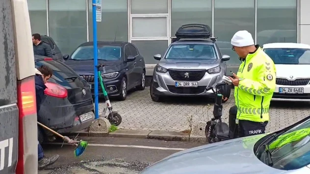 Polisten takdir edilecek hareket: Mikserden yere dökülen betonu temizletti