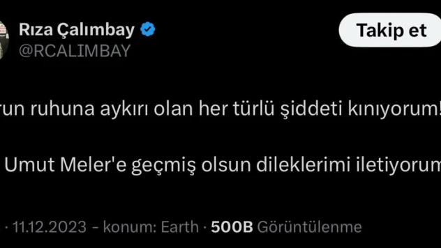 Rıza Çalımbay'dan, Halil Umut Meler açıklaması