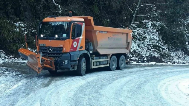 Samsun'da karla mücadele