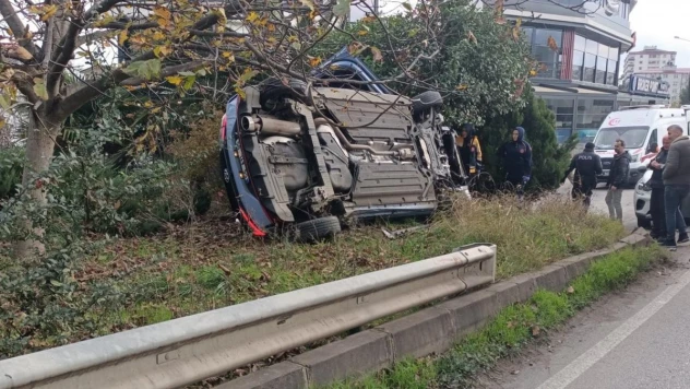 Samsun'da otomobil takla attı: 1 yaralı