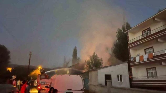Solhan'da ahır yangını