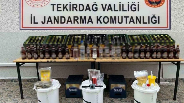 Tekirdağ'da 250 litre sahte alkol ele geçirildi