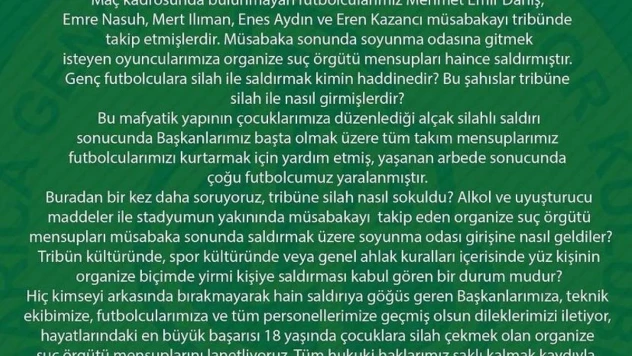 Tribüne silah sokulduğu iddiası