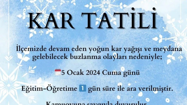 Van'ın Muradiye ve Saray ilçelerinde eğitime 1 gün ara verildi