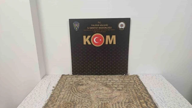 Yalova'da Roma dönemine ait taş mozaik tablo ele geçirildi