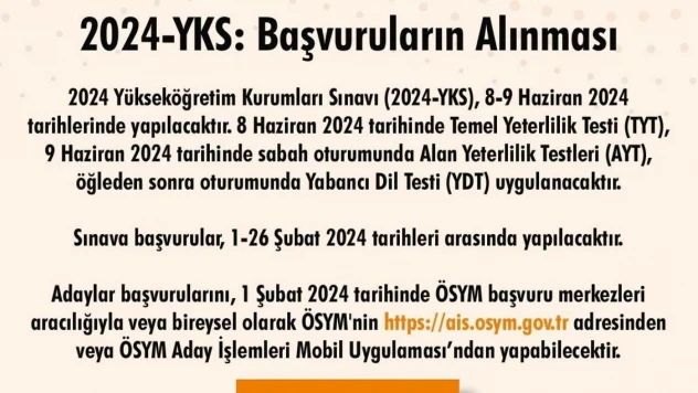 YKS başvuruları başladı