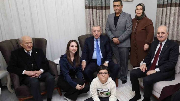 Osmaniye'de depremzede ailenin yeni evine Erdoğan ve Bahçeli konuk oldu