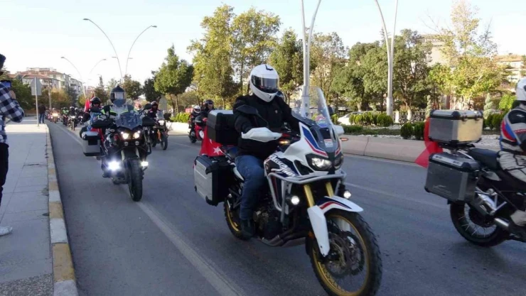 'İstiklal Sürüşü'nde motorcular Çankırı'ya ulaştı