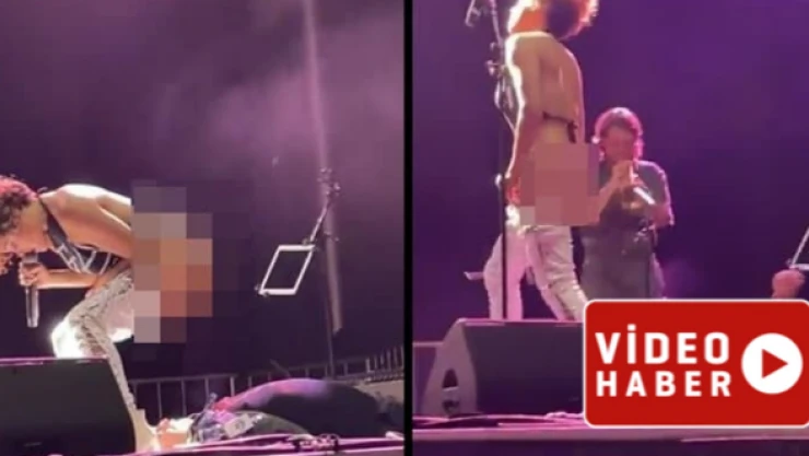 Konserde soyunan sanatçı hayranının suratına...