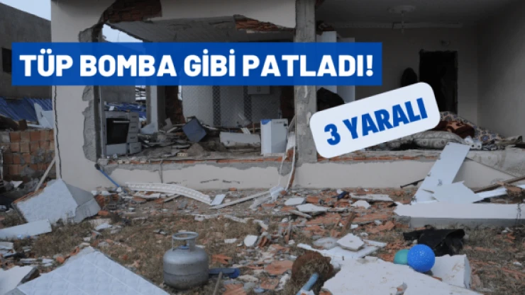 Cizre'de iki katlı evde tüp patladı:3 Yaralı