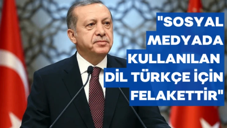 Cumhurbaşkanı Erdoğan: " Sosyal medyada kullanılan dil Türkçemiz için felakettir"