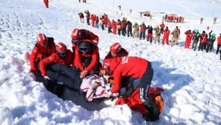 Bitlis'te büyük ekiple çığ tatbikatı