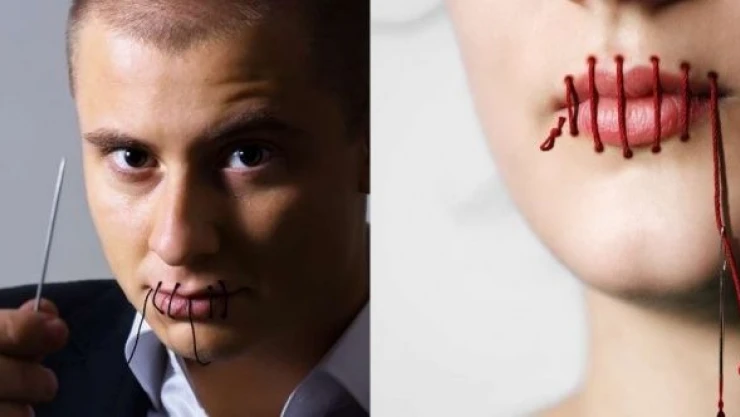 İğne iplikle birbirlerinin ağızlarını diktiler!