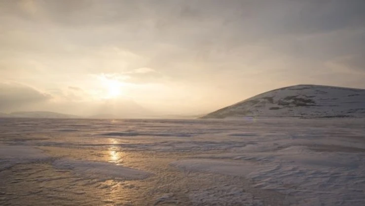 Kars Aygır Gölü buz tuttu!