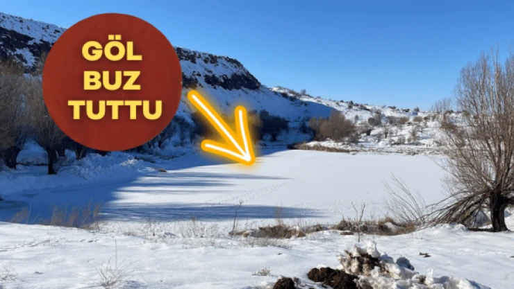 Sülük Gölü buz kesti
