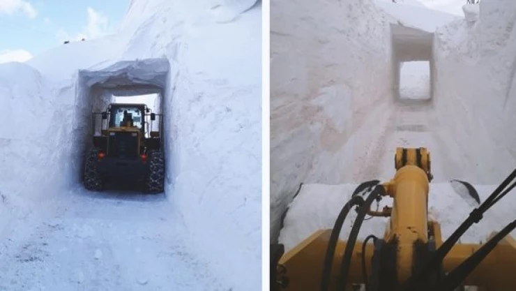 Üs bölgesinin yolu tünel oluşturularak açıldı