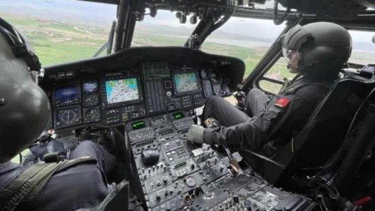 Elazığ'da helikopterle trafik denetimi gerçekleştirildi
