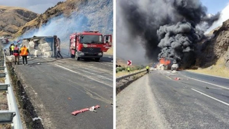 Ağrı'da kamyon ile TIR birbirine girdi!