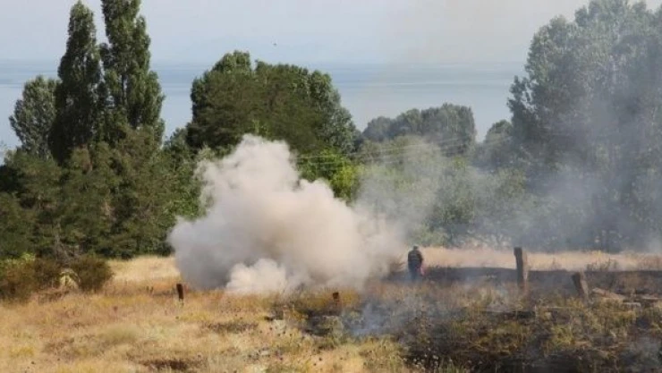 Ahlat'ta mezarlık yangını!