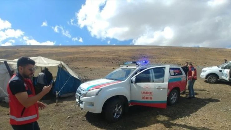 Iğdır'da yaylada rahatsızlanan yaşlı kadın böyle kurtarıldı