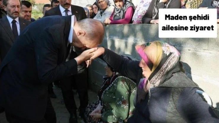 Cumhurbaşkanı Erdoğan'dan maden şehidi ailesine ziyaret