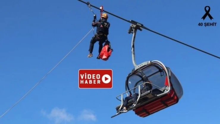 Ergan Dağı'nda gerçeği aratmayan kurtarma tatbikatı