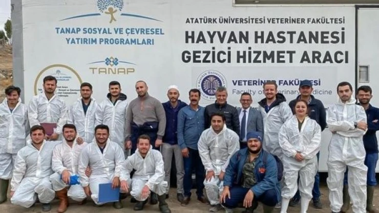 Erzurum'da Hayvan Hastanesi hizmet aracı ilçelerde görevine devam ediyor