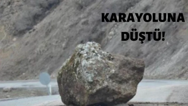 Tunceli'de kara yoluna kaya parçaları düştü