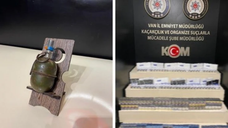 Van'da gümrük kaçağı malzemeler ve el bombası ele geçirildi