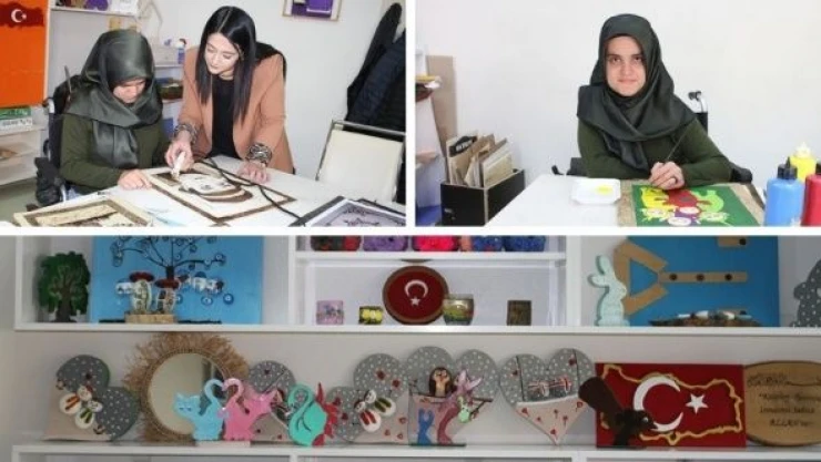 Bedensel engelli Kader'in resimleri büyülüyor