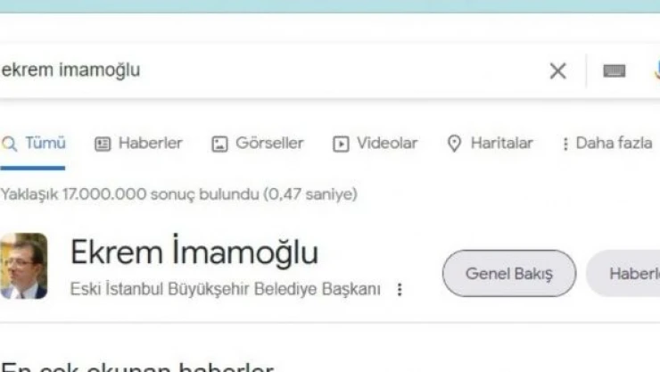 Google, İmamoğlu'nu 'Eski İBB Başkanı' ilan etti