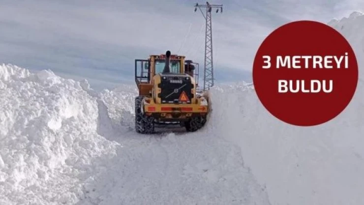 Hakkari'de kar 3 metreyi buldu
