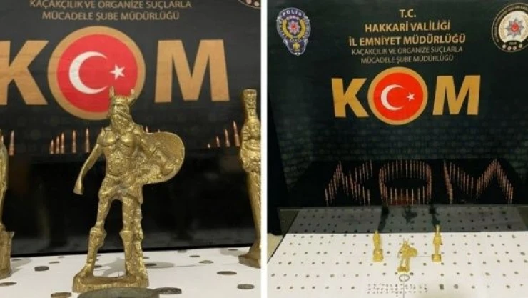 Yüksekova'da sikke ve antik takılar ele geçirildi