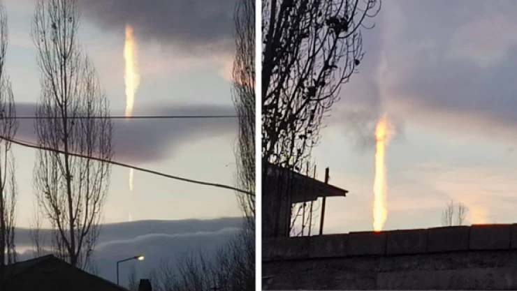 Ağrı'da yerden yükselen gizemli bir ışık görüntülendi