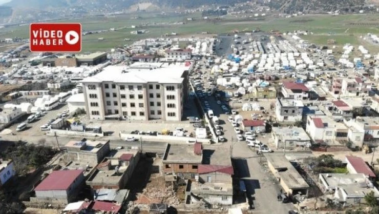 Depremin 7'nci gününde Nurdağı havadan görüntülendi