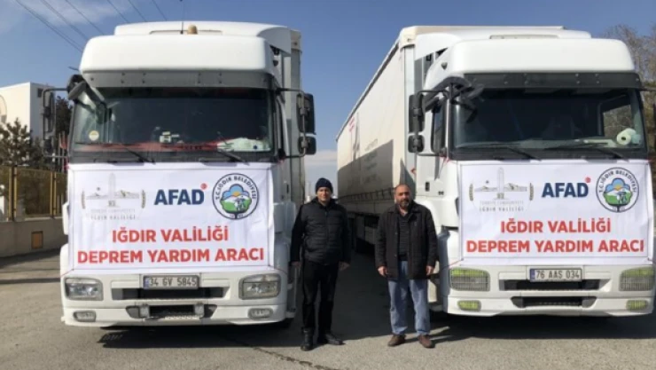 Iğdır'dan deprem bölgesine bir destek daha