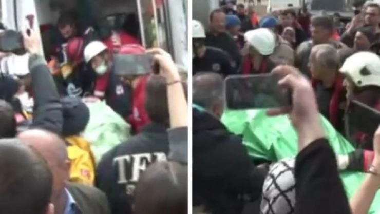 Malatya'da çöken binanın altından 2 kişi kurtarıldı