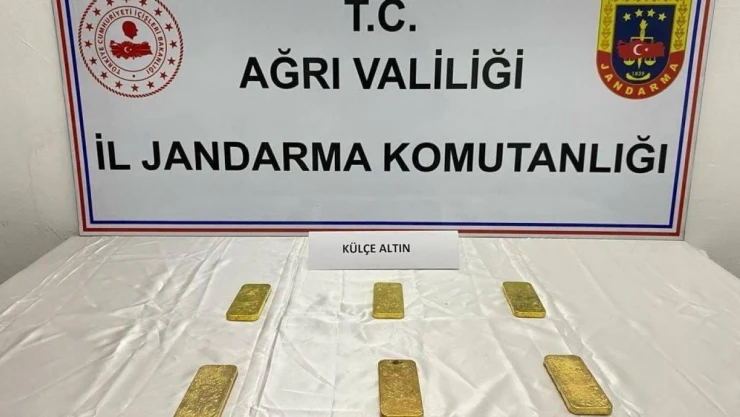 Ağrı'da piyasa değeri 27 milyon 300 bin değerinde altın yakalandı