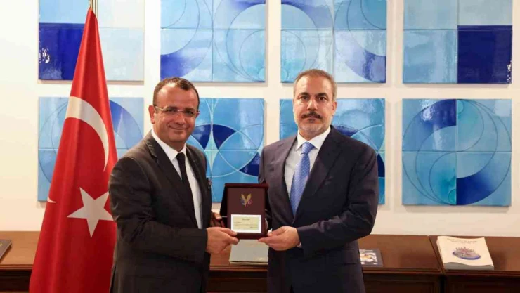 Bakan Fidan, Türk Amerikan İş Adamları Derneği Başkanı Sanlı'yı ağırladı