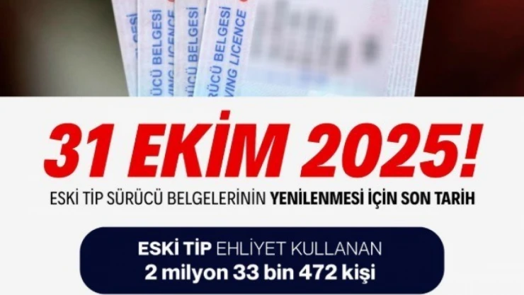 Bakan Yerlikaya: ' Eski tip sürücü belgelerinin yenilenmesi için son tarih 31 Ekim'