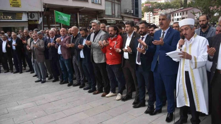 Bitlis'te Filistin'e destek, İsrail'e tepki