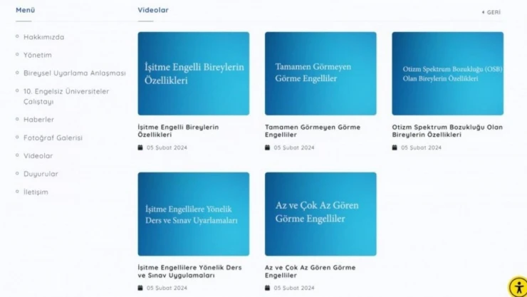 Engelli Öğrenciler Birimi'nden özel gereksinimli öğrencisi olan akademisyenler için bilgilendirme videoları