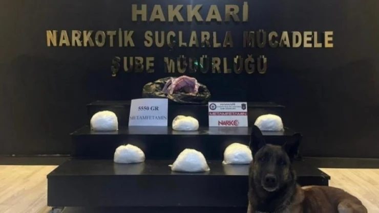 Hakkari'de operasyon: 5.550 gram metamfetamin yakalandı