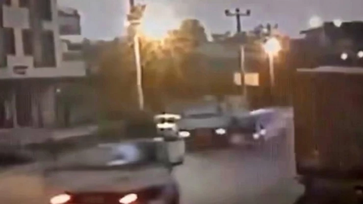 Iğdır'da meydana gelen zincirleme trafik kazası güvenlik kamerasında