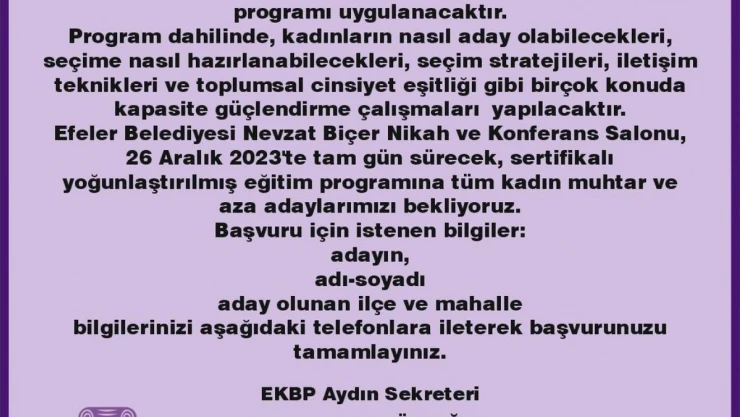 Kadın Muhtarlar Akademisi başlıyor